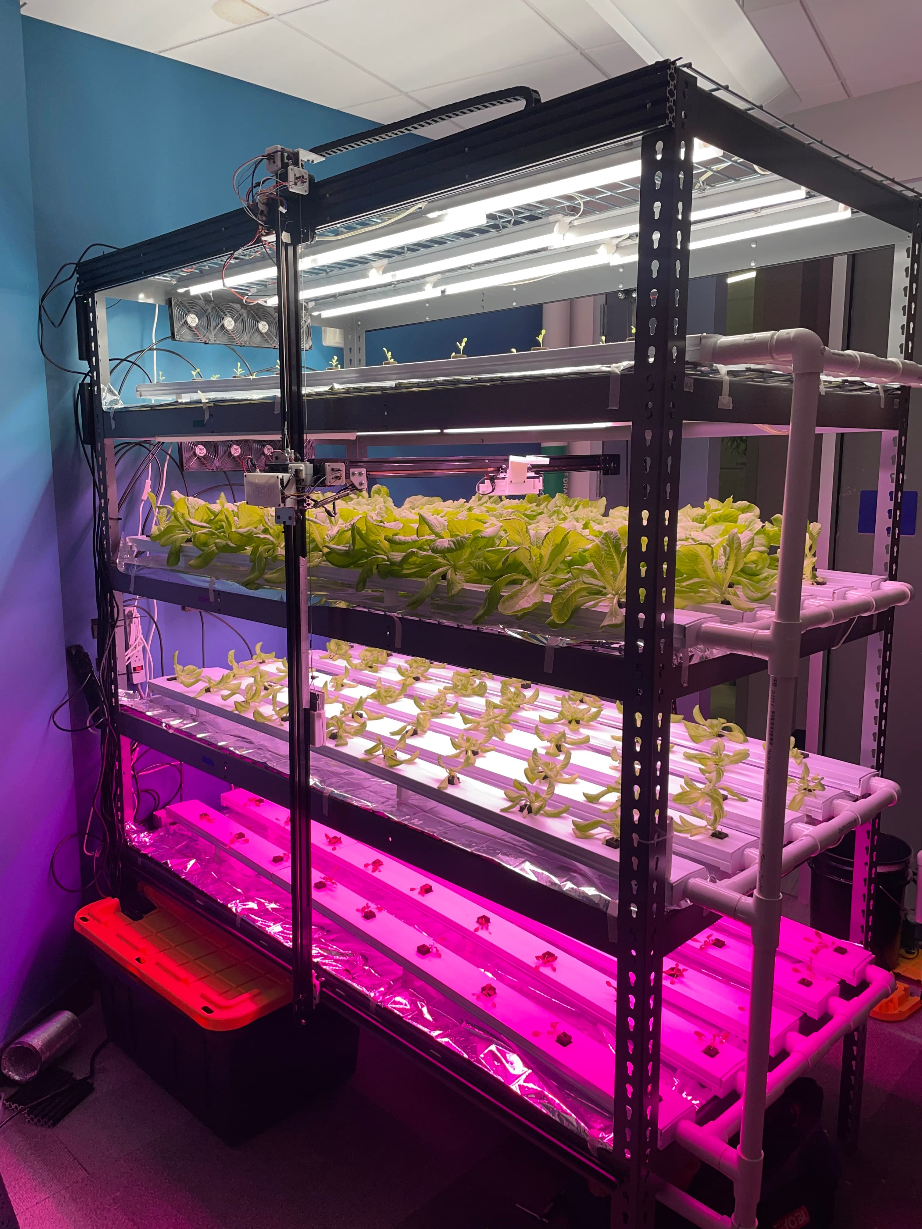 Acreage Farms MMS installed on hydroponic racks